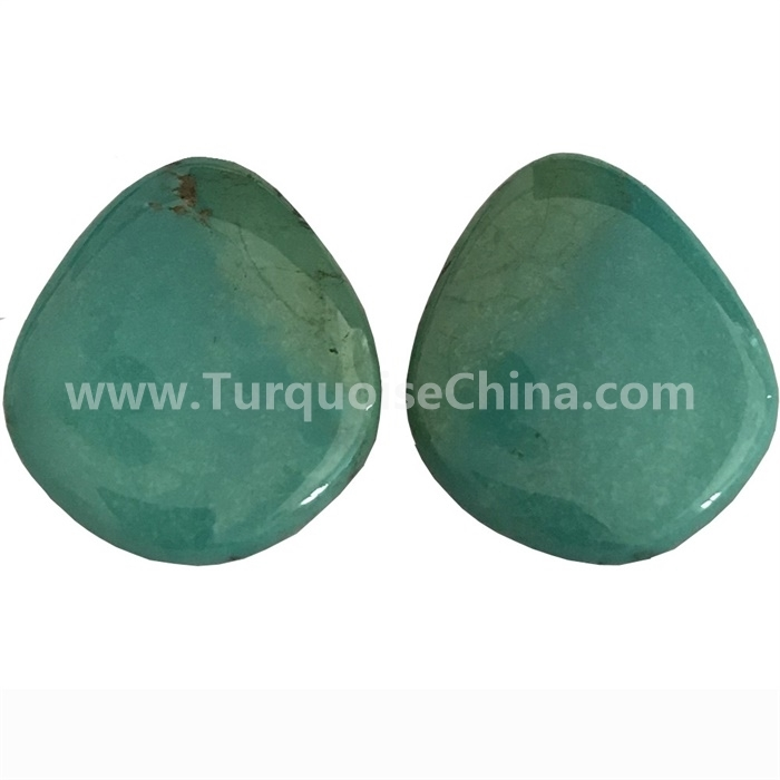 Green Natural Turquoise Pear Match Pairs Gemstone cabochon jewelry 1