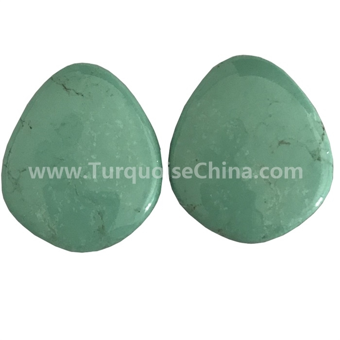 100% Tibetan Turquoise Turquoise Turquoise Pear Cabocockon ngeculake Perhiasan Barang-Barang Gemstones 1