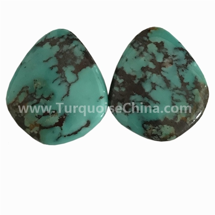 Natural Kingman Turquoise mendiko kabochon kalifikazio handiko armiarma web kingman 1