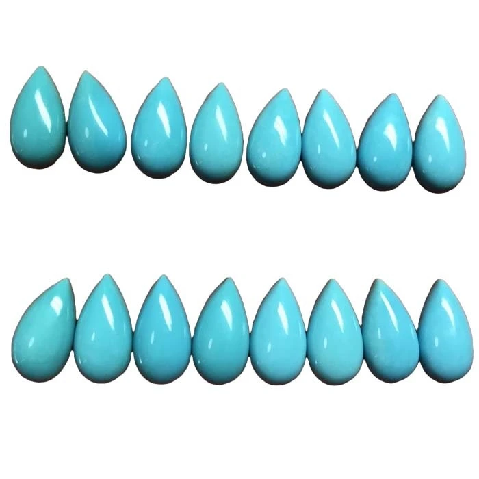 Kalitate handiko lo naturala Beauty edertasuna Arizona Turquoise Pear Forma Partiduen Bikoteak Cabochon 1