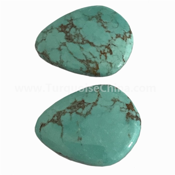 I-100% yemvelo yaseTibetan Turquoise Pary Cabochon Okuxekethile Gemstone Turquoise Pairs Cabogons 1