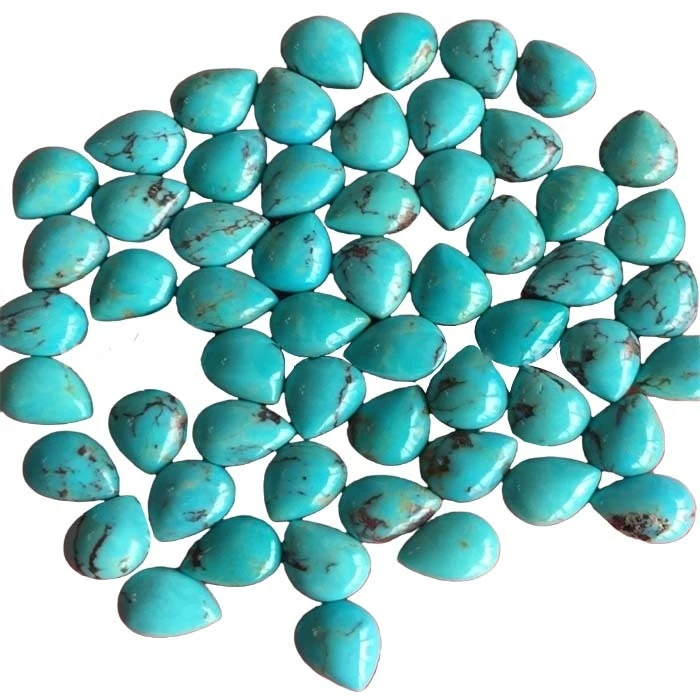 AAA Natural Arizona Turquoise Sleeping Beauty Pear Cabochon Loose Gemstone 1
