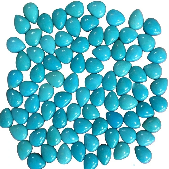 % 100 Arizona turkesa naturala AAA Kalitateko Pear Cabochon 1