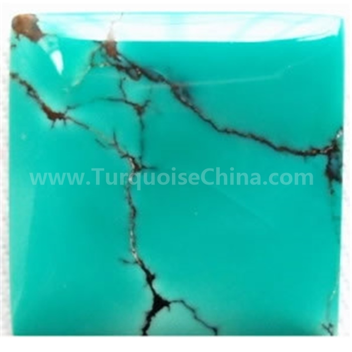 100% Natural Real Spiderweb Turquoise Pair Square cabochon 1