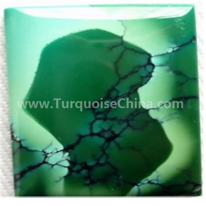 Φυσικό Spiderweb Τυρκουάζ Oval Cabochon Κοσμήματα Κρεμαστό Χάντο Cabochon 1