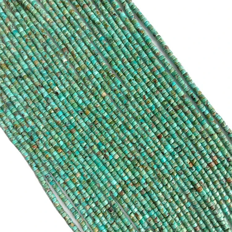 100% natural turquoise Heishi Kingman Boulder Turquoise Beads 18 Inch Strand 1