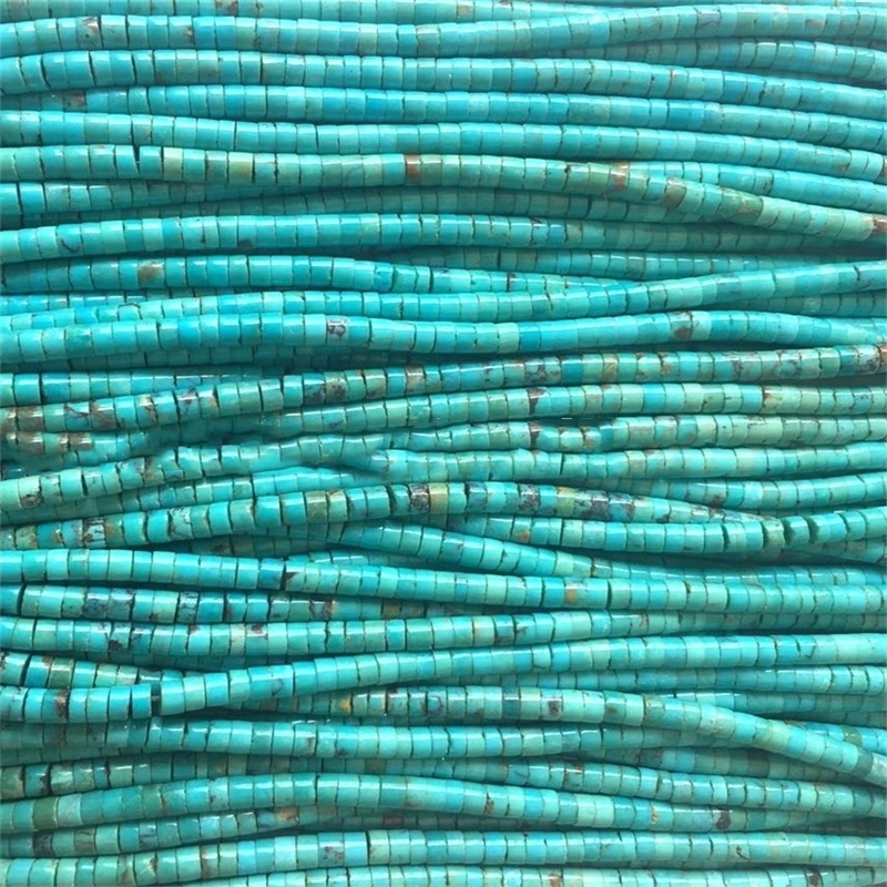 Təbii olaraq müxtəlif ölçülü firuzəyi Heishi muncuqları Gemstone 1