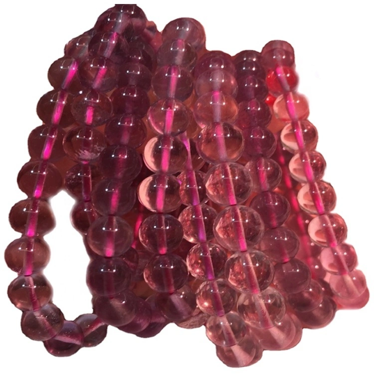 Wholesale redondo natural caído colorido joyería fluorita haciendo perlas de piedras preciosas sueltas 1