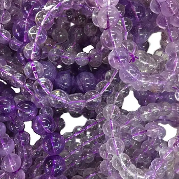 Pulsera de abalorios de amatista genuina para hombres o mujeres / amatista natural Pulsera / Amatista Curación de la pulsera de cristal 1