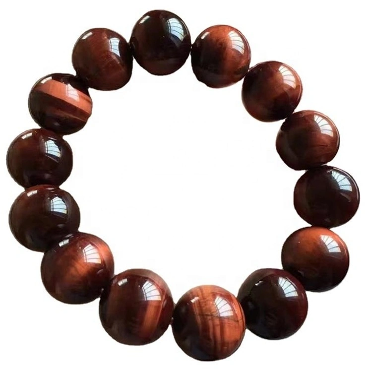 Color rojo Tigre ojo Redondo Beads Pulsera Hacer al por mayor 1