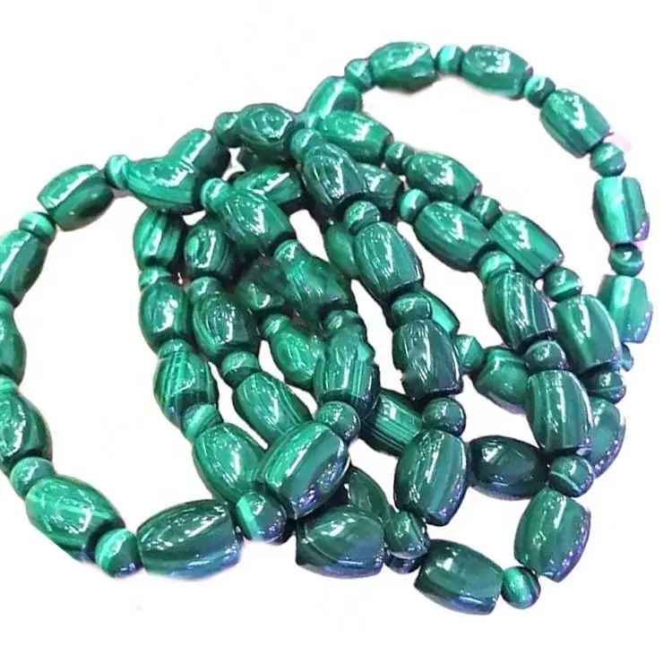 Malachite Peacock Pietra naturale Pietra rotonda perline a sfera 4/6/8/10 / 12mm Bracciale gioielli 1