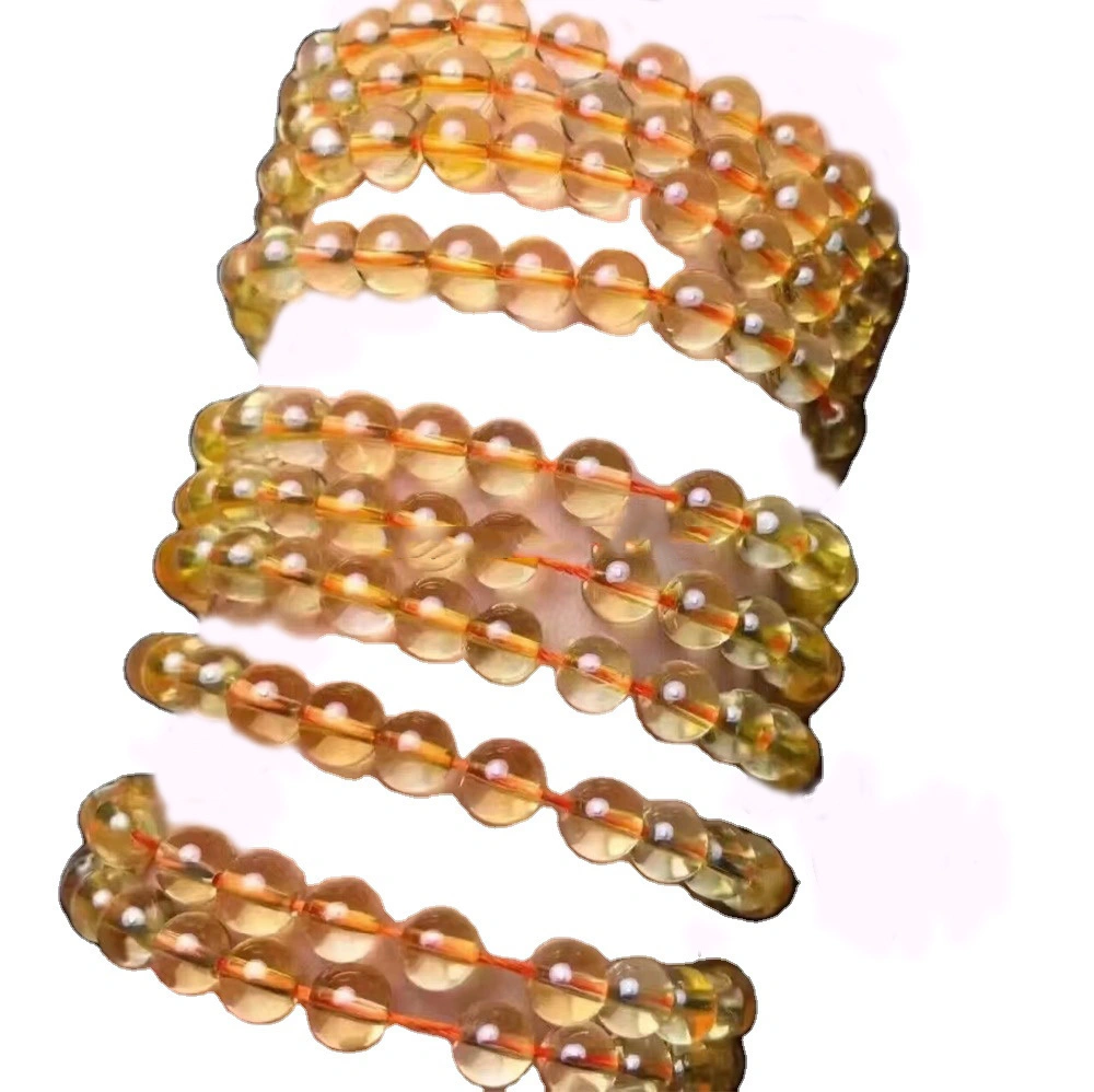 Bracciale perline della gemma naturale semi-preziosa naturale del braccialetto personalizzabile citrino 1