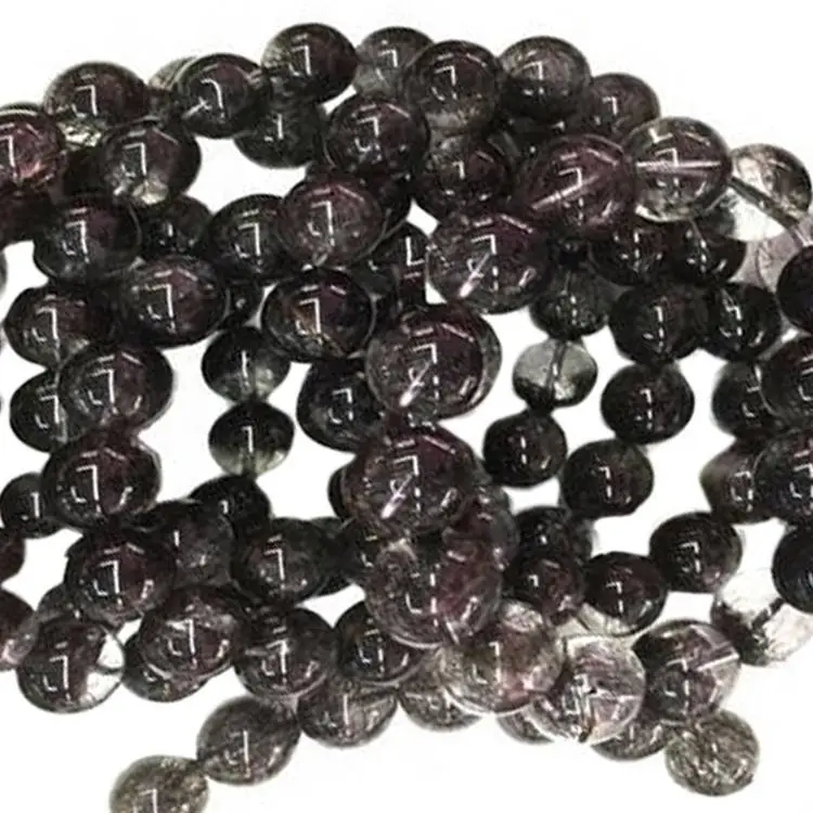 Natura 6mm / 8mm / 10mm / 12 mm Ronda redonda RUTILADO Cuarzo de cuarzo Pulsera con cuentas 1