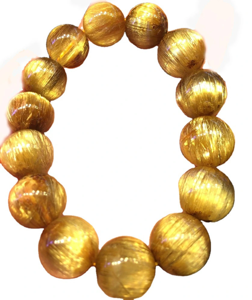 Venta caliente natural calidad superior de alta calidad pulsera rutilada pulsera de cristal energía al por mayor 1