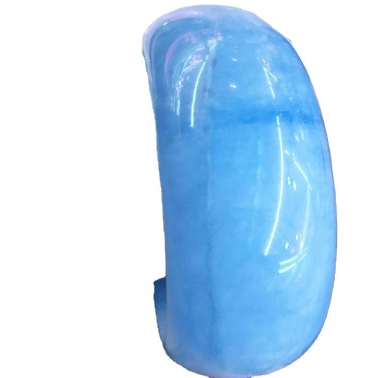 Piedra preciosa más alta Joyas de brazalete de la leche de aguamarina 52-64mm Natural Sólido Aquamarine Bangle Blue Cuarzo Cuarzo Redondo Pulsera redonda 1