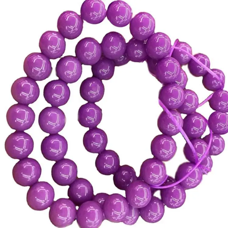 Importado desde EE. UU. Pulseras púrpuras Pulseras de fosfosiderita 100% Naturalmente cuentas redondas Pulseras de fosfosiderita 1
