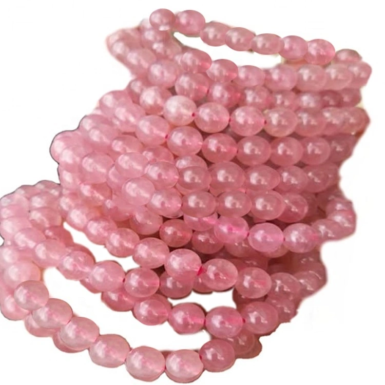 Madagascar Rose Cuarzo Beads Redondo Pulsera Joyería 1
