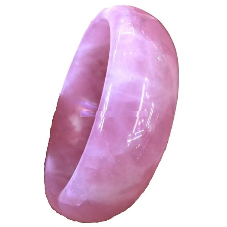 Gemstone natural Rose Brazalete de cuarzo Venta caliente 55-58mm Natural Rose Rose Quartz Bangle Rosa Hielo Jade Natural Rose Quartz Witht Certifie 1