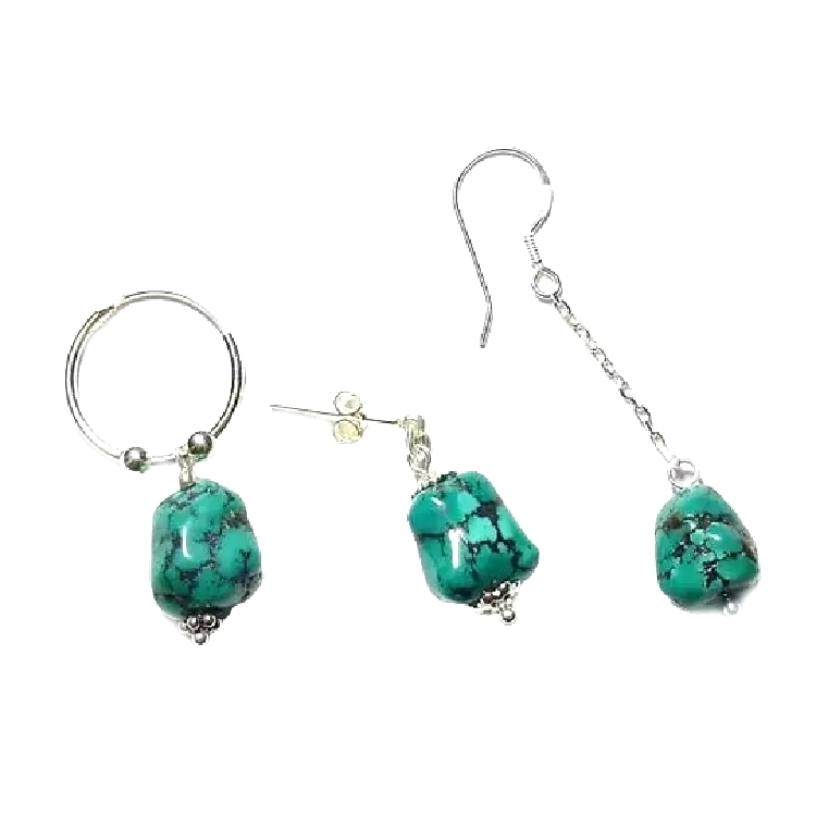 Ekike Turquoise Trutfly Baglel Donglel Longle Earrings Kushin Punsuse Gemstone 925 ọla ọcha 1