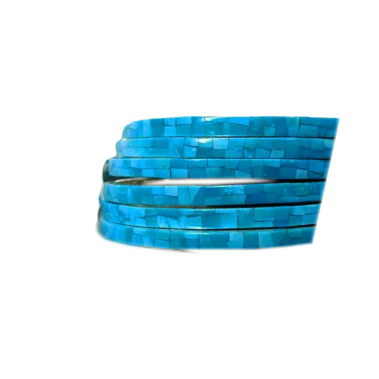 Элегантнт дүңүнөн тазалоо 925 Sterling Silver Turquoise Mosaic Bangles 1
