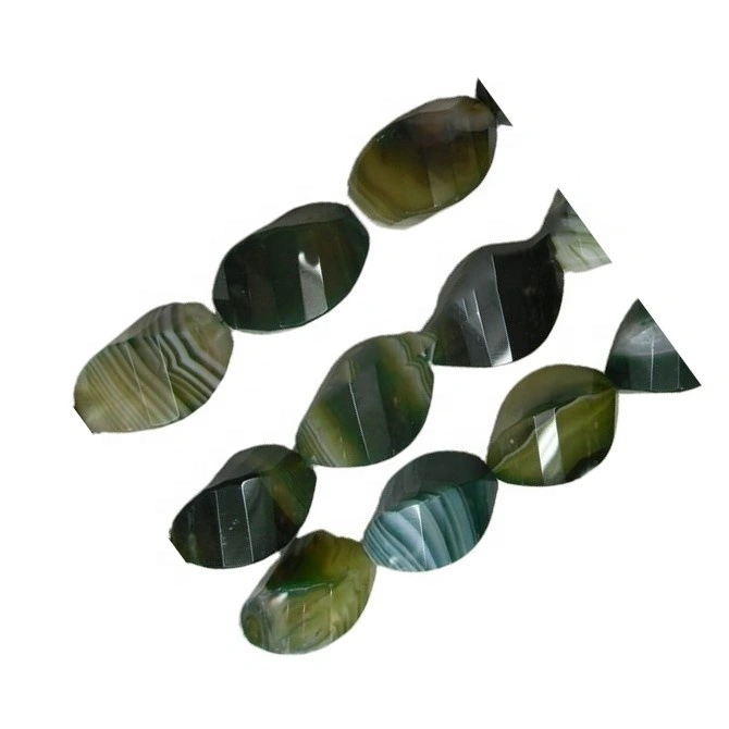 Manik-manik Moss Agat Bintang Cut Feteted Manual Gemstone Longgar Manik 1