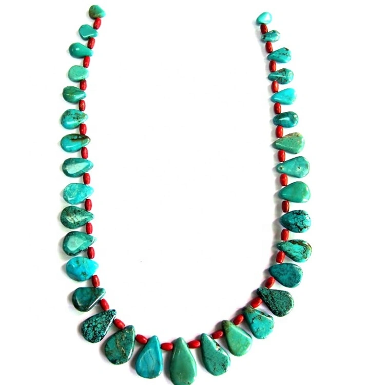 Turquoise Nugget karoliukai karoliai papuošalai 1