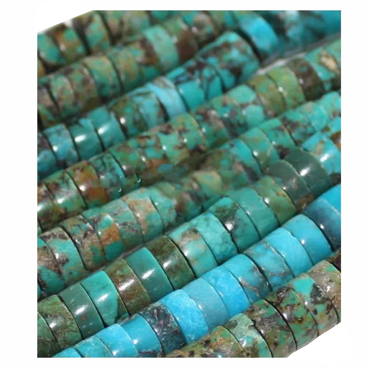 Təbii Tibet firuzəyi Heishi Gemstone muncuqları 1