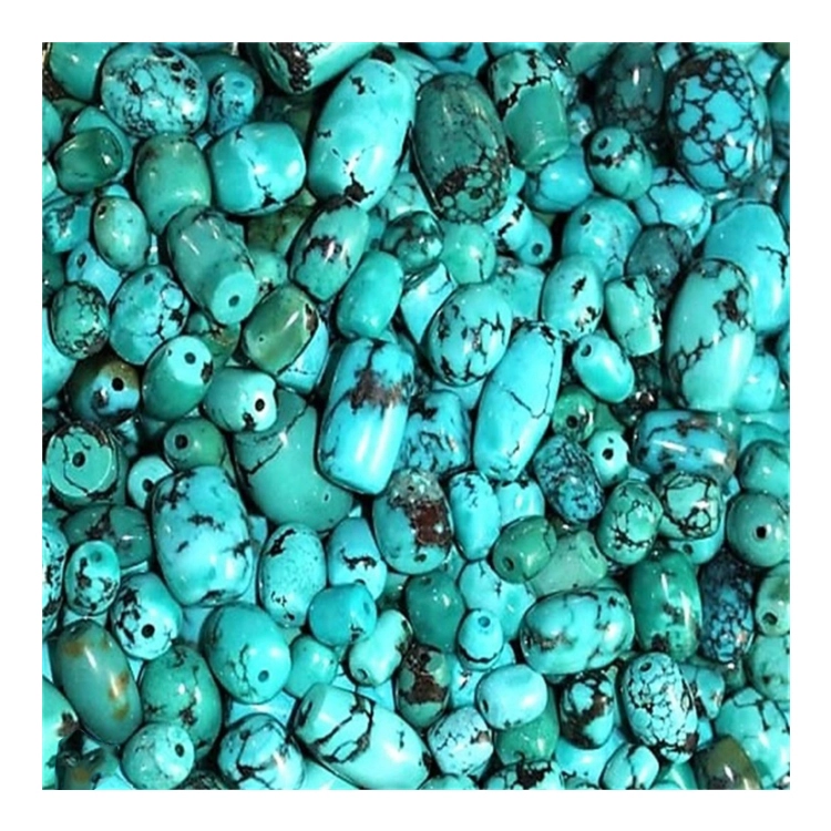 Firuzəyi yuvarlaq bir barel gemstone muncuq firuzəyi mens muncuqlu zərgərlik 1
