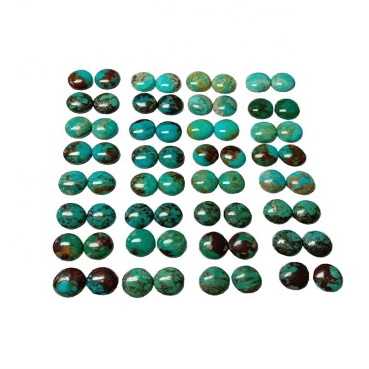 Chinese Turquoise Oval Cabochon Natural Turquoise ekpe na aka nri dabara adaba oval Cabochon nwere ike ime ọla ọla ntị. 1