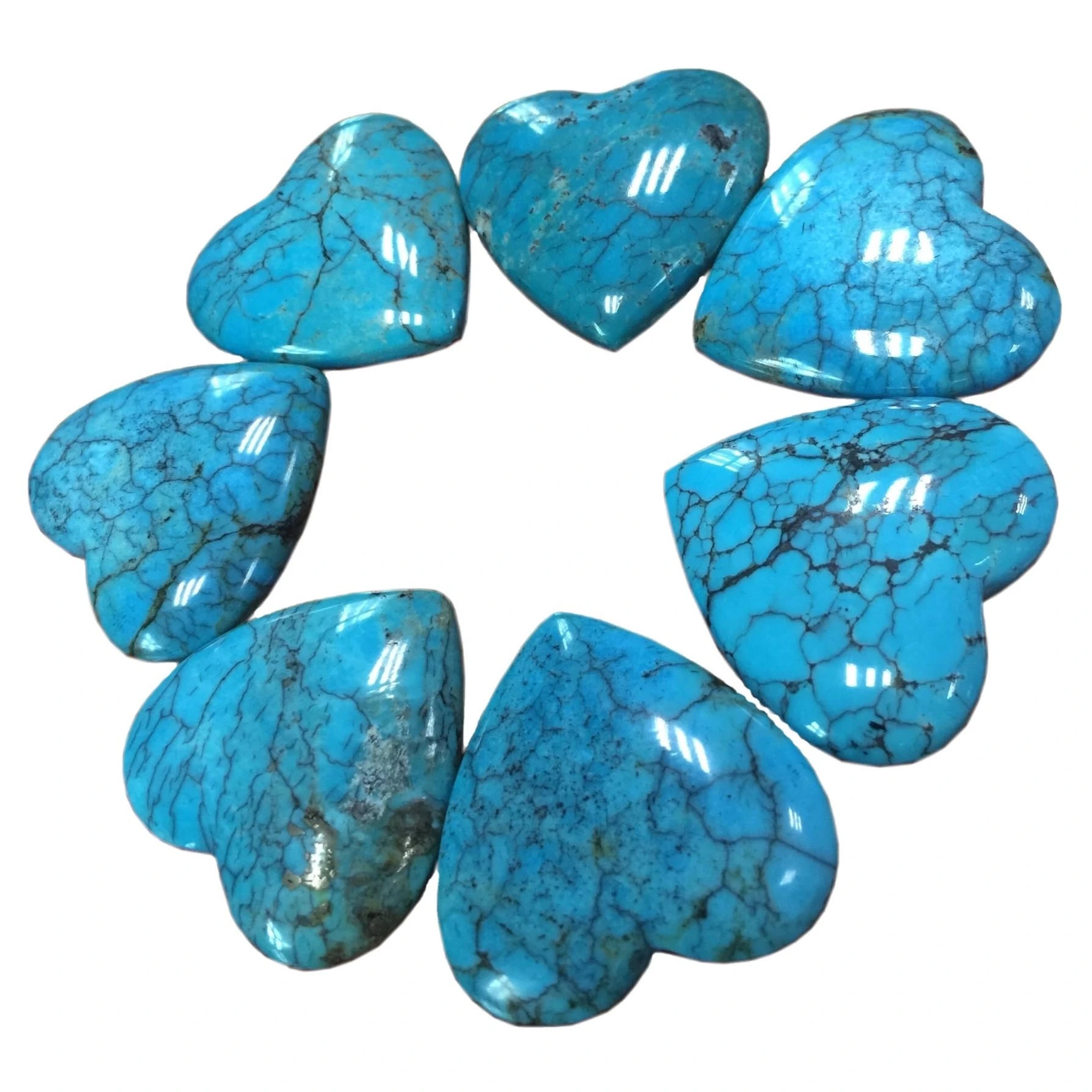 Spider Web Dark Blue Blue Turquoise Rough Horký prodej Perština tyrkysová Cabochon Heart Cabochon 1