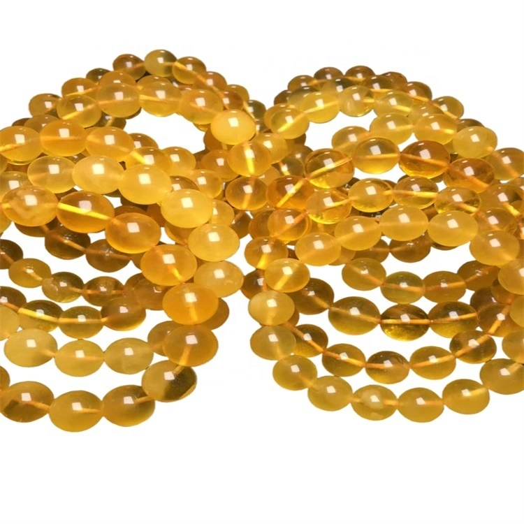 Glat naturlig amber bivoks armbånd mode armbånd gemstone perle armbånd smykker 1