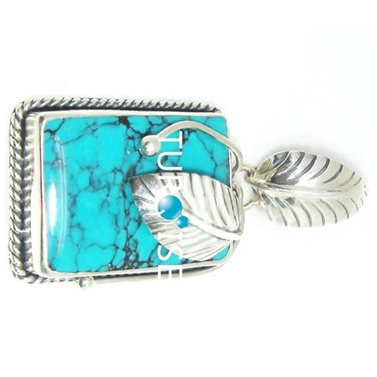 Hot-sale simple and elegant Turquoise beads Pendants Sterling Silver Turquoise Pendant 1