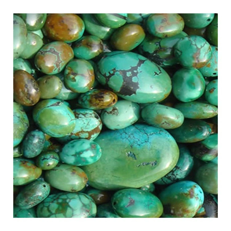Clean natural turquoise oval beads Blue Green Oval Beads Turquoise Jewelry 1
