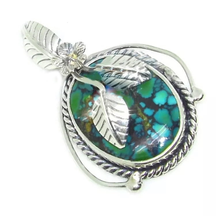 Iznenađujuće tirkizno privjesak 925 Sterling Silver Turquoise Gemstone privjesak 1