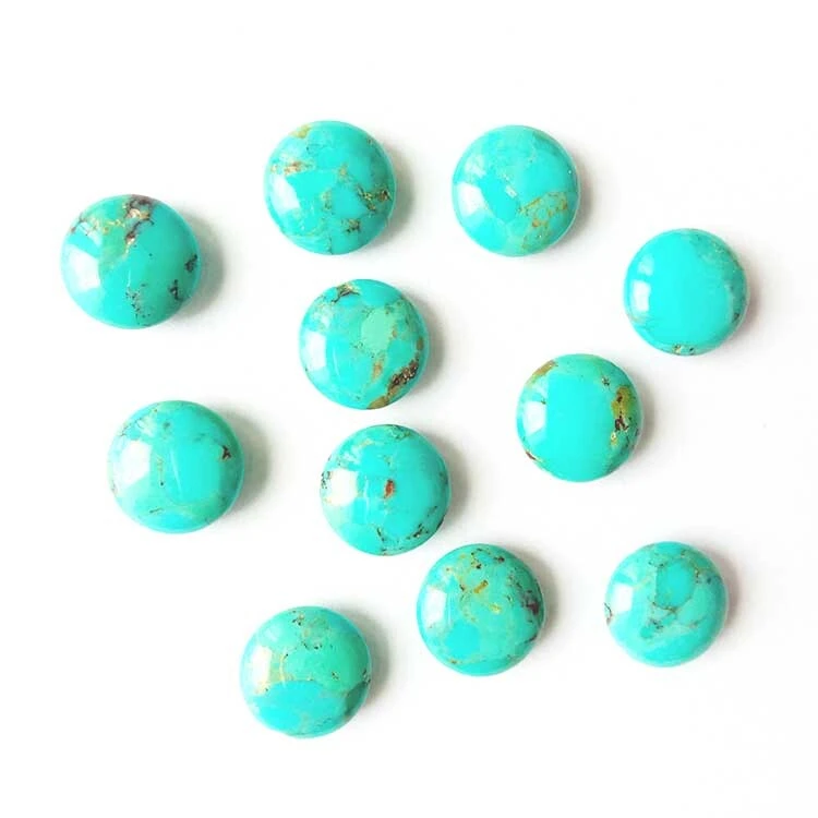 Echt türquoise ronn 8mm Cabochon natierlechen Türkis Cabochon Ronn-Form locker Gemstone flashback Gemstone 1