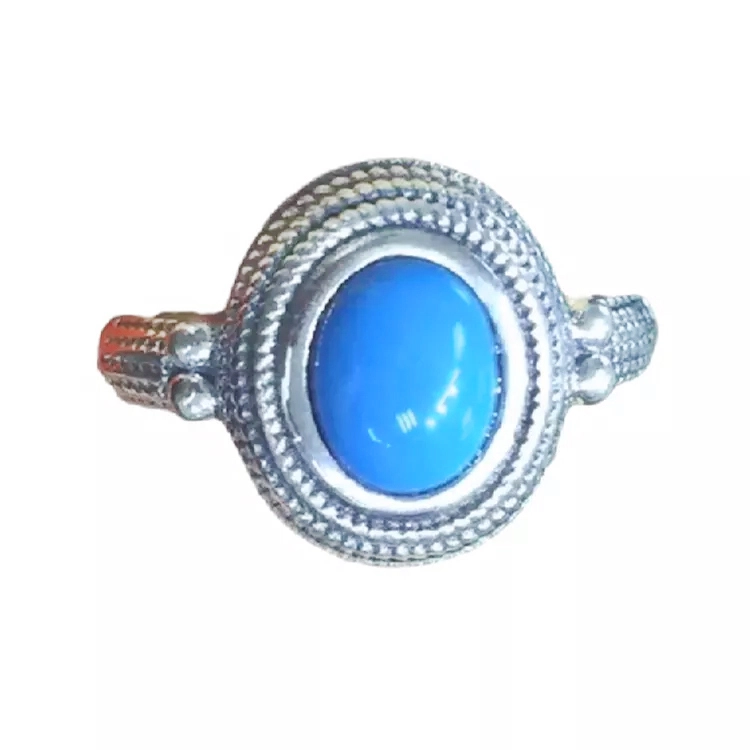 Mėlynos turkio spalvos koralų žiedų papuošalai 925 Sterling Silver Turquoise Ring 1