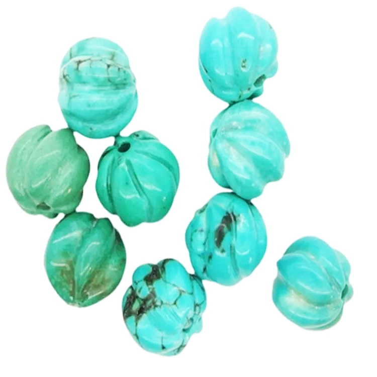 Arizona Turquoise Carving Flower Gemstone Beads Arizona türkiissinise helmed Arizona türkiissinine lilled Gemstone 1