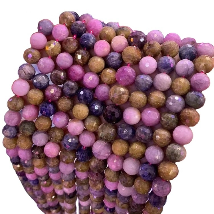 Genwina Tourmaline Gemstone Pink Oranġjo Oranġjo Multi Kulur tond Żibeġ Sfużi 1