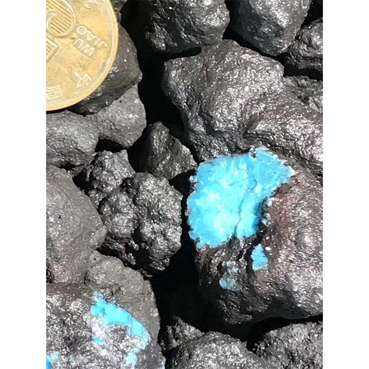 bule color turquoise Natural Rough and Polished Natural Bisbee rough from Arizona USA 1