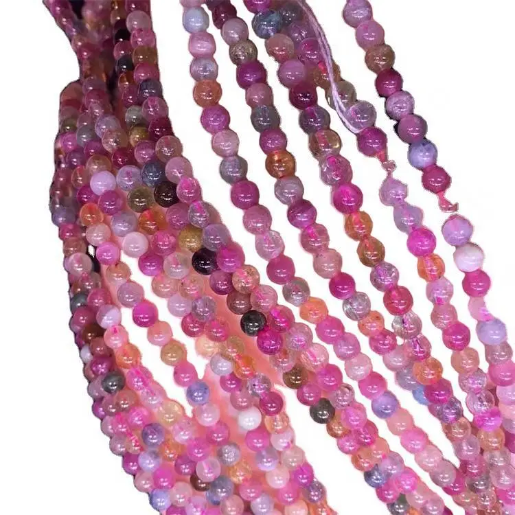 Wholiofical Tourmaline வண்ணமயமான agate வண்ணமயமான agate தளர்வான ஸ்டோன் மணிகள் காப்பு ஆபரனங்கள் 1