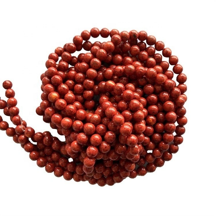 wholesale Apple Red Coral 4mm 6mm 8mm Round shape beads and smooth gemstone strings 1