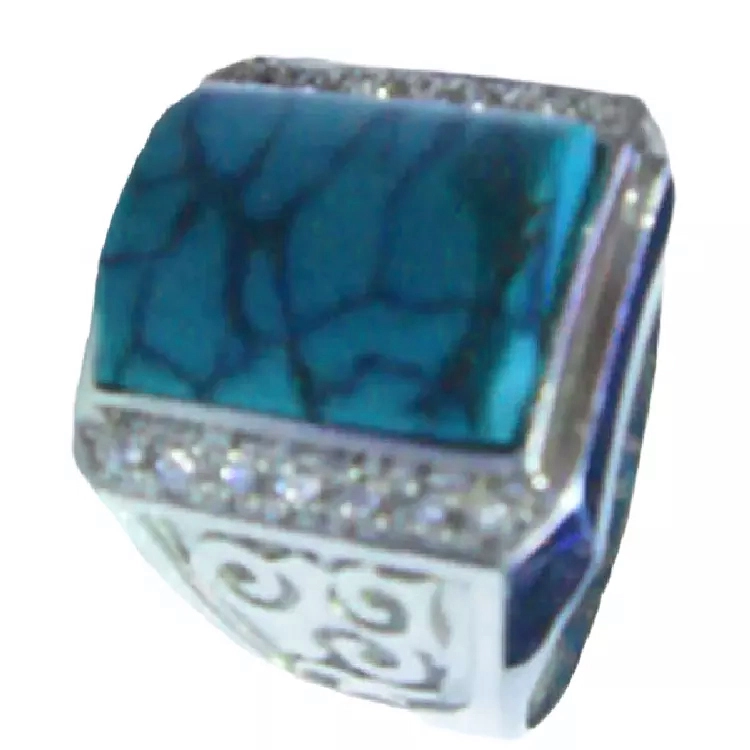 Diamond and turquoise wedding ring 1