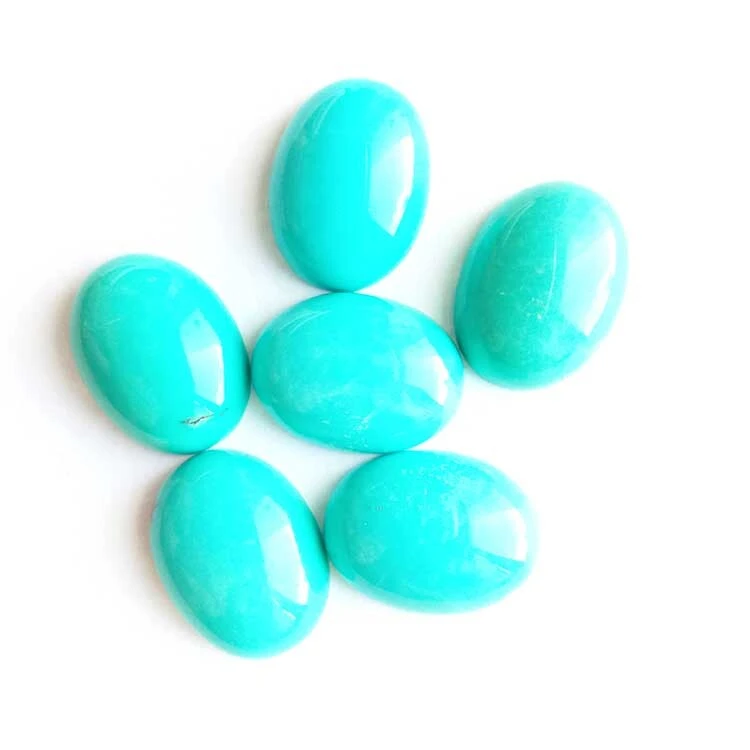 Natural Sleeping Beauty Turquoise Cabochon Oval Shape Laki 13x18mm Natural Turquoise Blue Turquoise para sa Paggawa ng Alahas 1