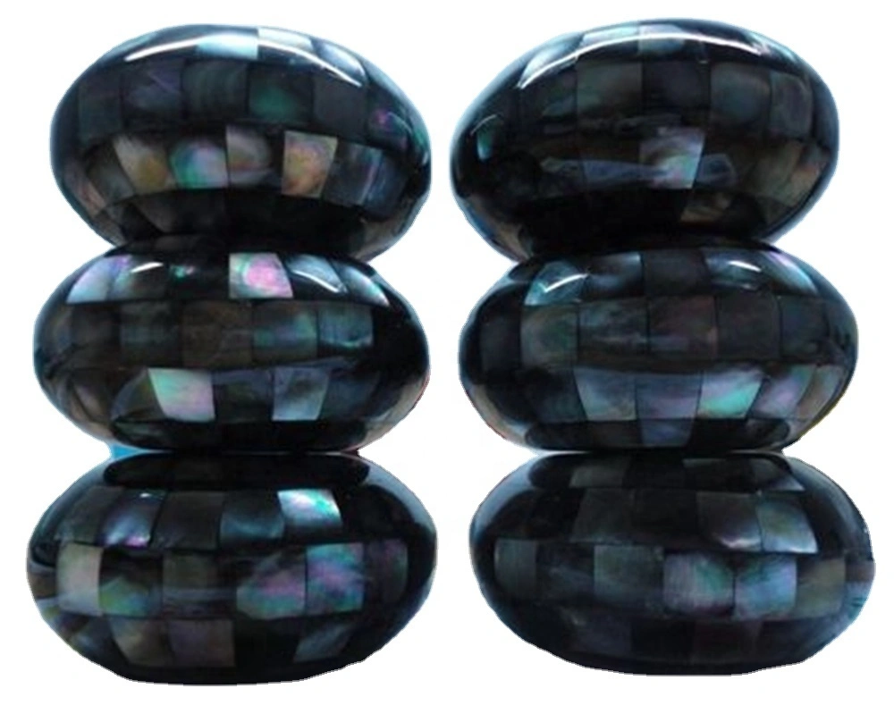 Onyx Black & Mama wa Pearl Shell Mosaic Shanga. 1