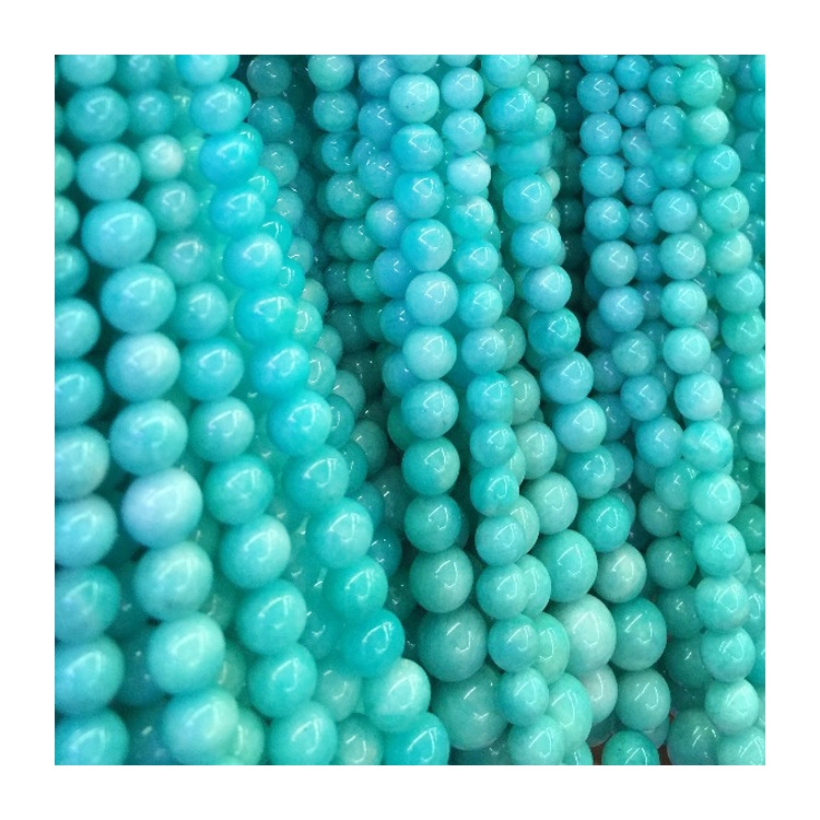 Peru Amazonite Gemstone Rottle Beads soʻo se tele o foliga e mafai ona tipiina 1