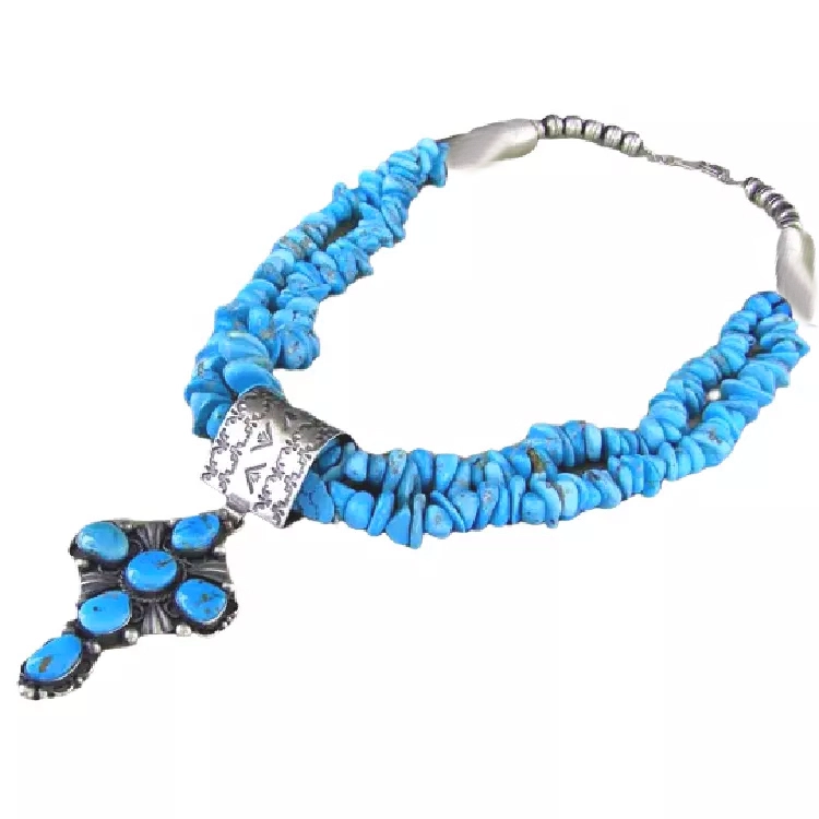 Originalni boben Shape Turquoise Beads Ogrlica nakit 1