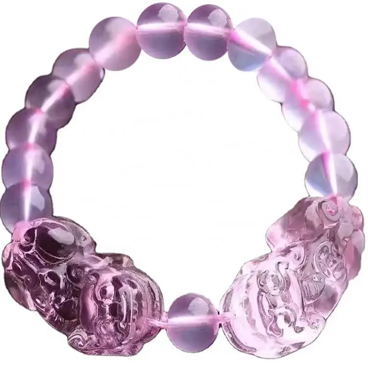 10mm agradables tropas valientes de la ronda natural Madagascar Rose Rose Quartz Pulsera de piedras preciosas 1