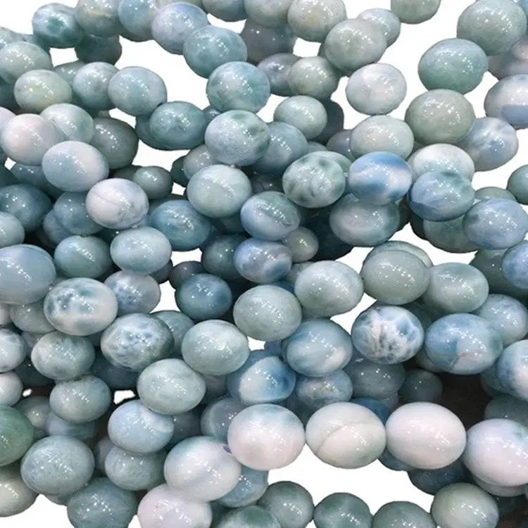 Vendita calda Braccialetto naturale Larimar Bracciale perline preziose fatte a mano 1