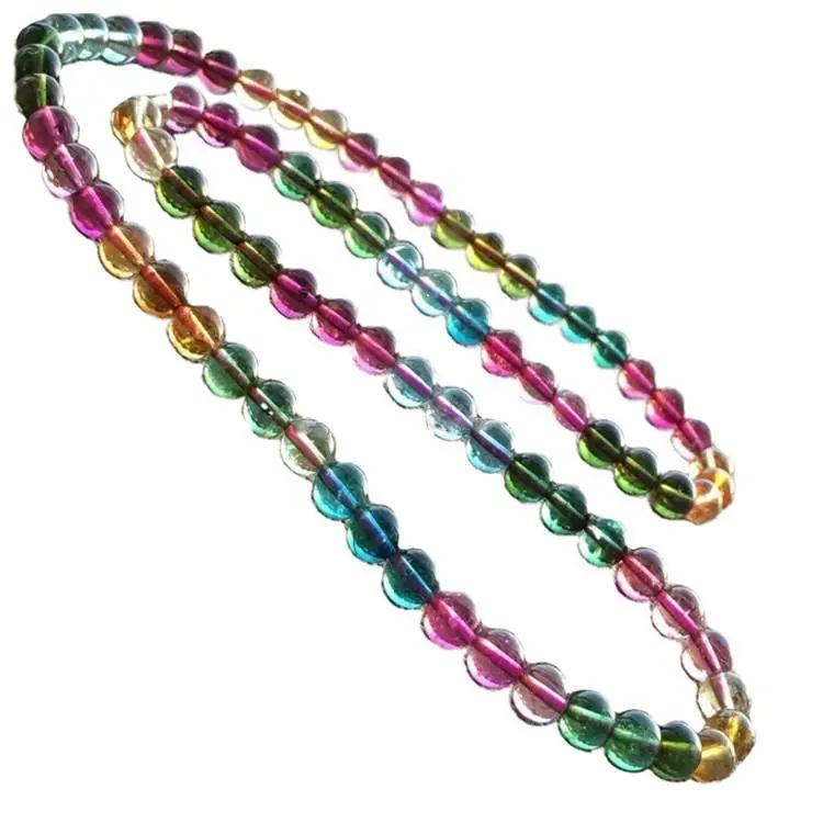 Cuentas redondas de tamaño más pequeño, joyería de pulsera de rubelita de turmalina 1