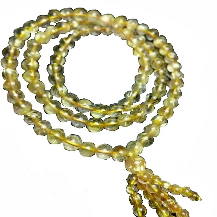 naturaj Ora Rutilated Quartz rondaj bidoj faras kolĉenjuvelojn 1